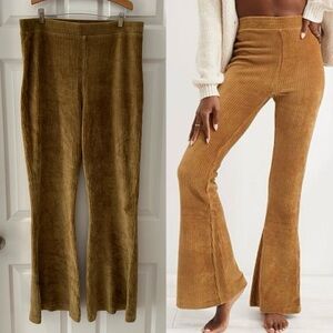 Aerie Brown Corduroy Flare Pants